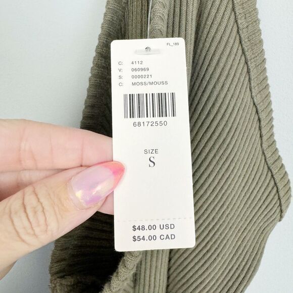 ANTHROPOLOGIE | T.LA Moss Green Ribbed Halter Neck Top NEW Women’s Size Small - Picture 8 of 11